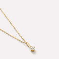 Dainty Solitaire Pendant Cubic Zirconia Crystal Necklace for Women