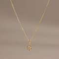 Poinsettia Floral Pendant Cubic Zirconia Crystal Necklace for Women