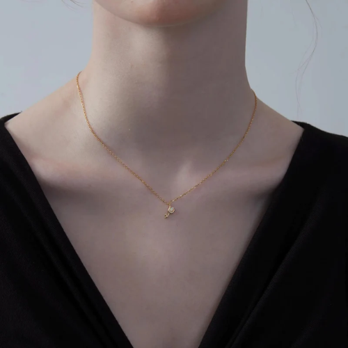 Tulip Floral Pendant Lab-Created Opal Necklace for Women