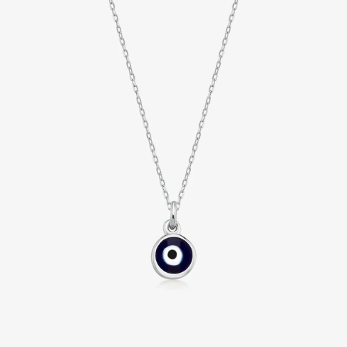 Minimalist Evil Eye Pendant Enamel and Crystal Necklace for Women