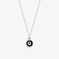Minimalist Evil Eye Pendant Enamel and Crystal Necklace for Women
