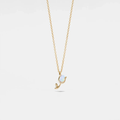 Tulip Floral Pendant Lab-Created Opal Necklace for Women