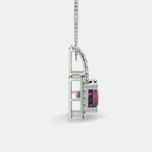 Square Serena Crystal Pendant 925 Silver Necklace for Women